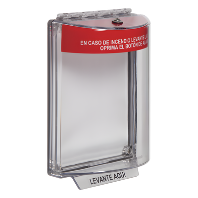 Cubierta Protectora de Policarbonato / Montaje Empotrado / Rango Térmico -40 a 121 °C / Diseño Compacto 103x151 mm / Texto de Incendio en Español