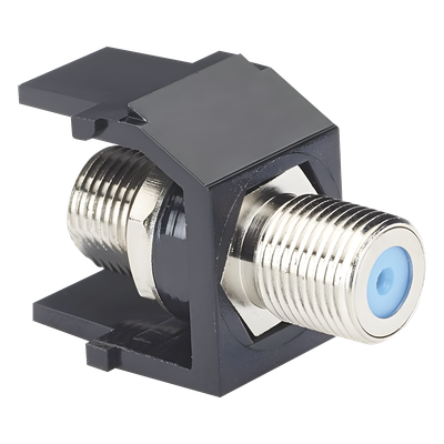 Módulo Acoplador Coaxial Tipo F / Keystone / 75 Ohms / 3.0 GHz / 0.66' [16.7mm] Altura / Color Negro