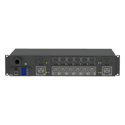 PDU Monitoreable y Switchable / 16 Salidas C13/C19 / Entrada NEMA L6-30P / 208 Vca / 30 A / 2U Horizontal 19 in / Cable 3 m (9.8 ft)