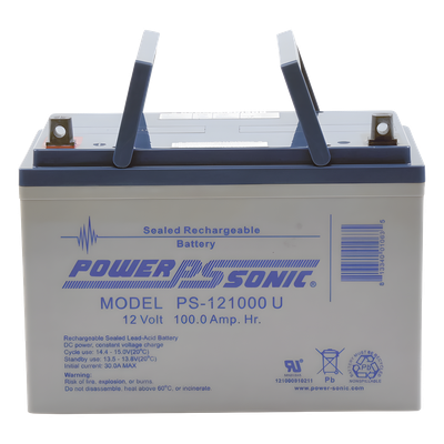 Batería de Respaldo AGM/VRLA / 12V 100Ah / Terminales U / Vida Útil 10-12 Años / Caja ABS Resistente
