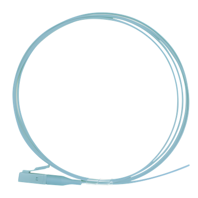 Pigtail de Fibra Óptica / LC Simplex / OM4 50/125 µm / PVC / 1 Metro (3.28 Pies) / Aqua
