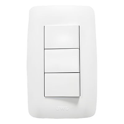 Apagador Triple / 127 V / 60 Hz / 10 A / Blanco / 11.8 x 7.8 x 3 cm