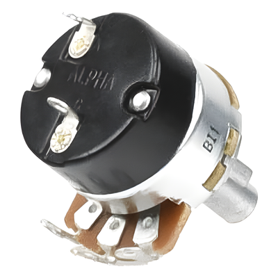 Potenciómetro Rotatorio con Switch / 5 kΩ / 500V AC / 15,000 Ciclos / Eje Plástico 6.5 mm / Montaje 3/8" 32UNEF