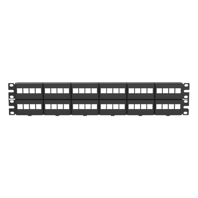 Panel de Parcheo Modular / 48 Puertos / 2UR / 19' Ancho / Acero Inoxidable y ABS / ROHS