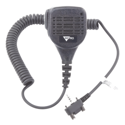 Micrófono-Bocina Portátil / IP55 / Cancelación de Ruido / Cable Kevlar / Jack 3.5 mm / Pinza 360°