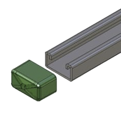 Remate Cuadrado / Unicanal 4x2 / Material No Metálico / Color Verde Oscuro