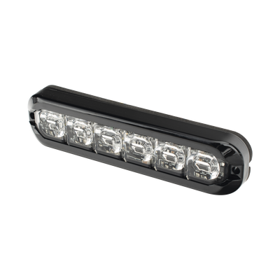 Luz de Advertencia Direccional Flexible / 12 LED Duales / Rojo/Blanco / Montaje Curvo hasta 120° / IP69K / IP67 / SAE Clase I y II / 12-24V / 69 Patrones de Destello