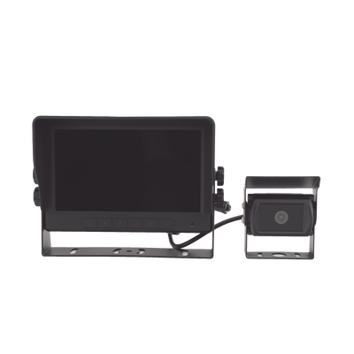 Sistema de Cámara de Reversa / Detección IA de Peatones / HD 720p / Monitor Táctil / Expandible a 2 Cámaras / 18 LEDs Infrarrojos
