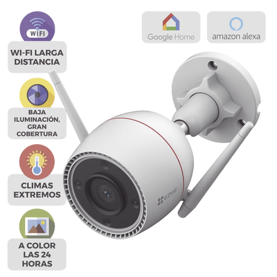 Cámara Bala IP / 5 Megapixel (3K) / Wi-Fi 2.4 GHz / IR 30 m (98.4 ft) / Visión Nocturna Color / IP67 / Audio Bidireccional / Alarma Luz y Sirena