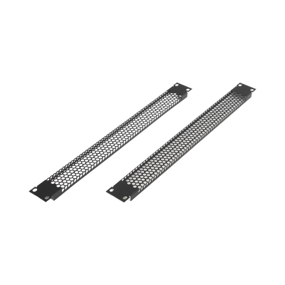 Panel de Ventilación para Rack / 1U / 19" / Kit de 2 Piezas / Acero Calibre 18 / Ventilación 54% / Acabado Electrostático Negro