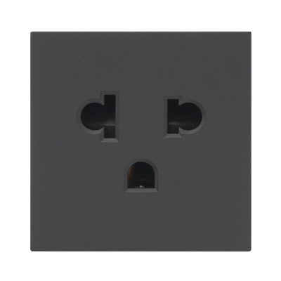 Módulo para Tomacorriente Euroamericano / Color Negro / 45x45 mm (1.77 x 1.77 pulgadas) / Compatible con Torres y Cajas para Escritorio